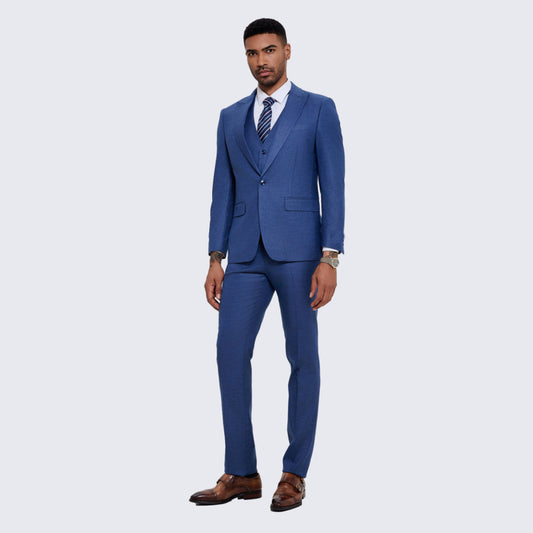 Men's Blue Suit Three Piece Set- Wedding - Prom