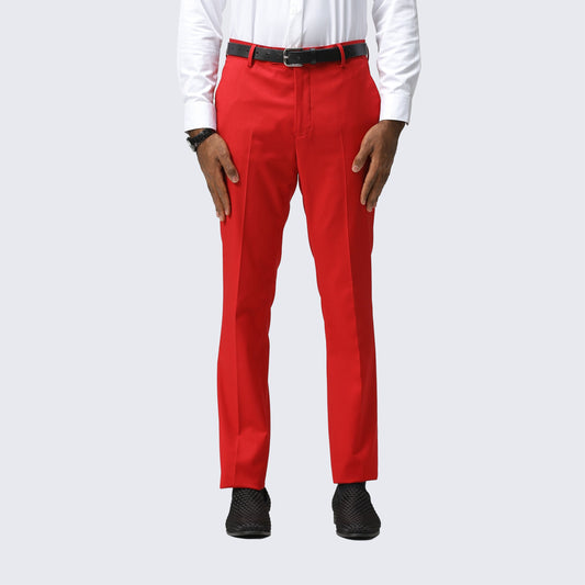 Mens Red Dress Pants Skinny Fit