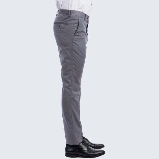 Mens Gray Dress Pants Skinny Fit