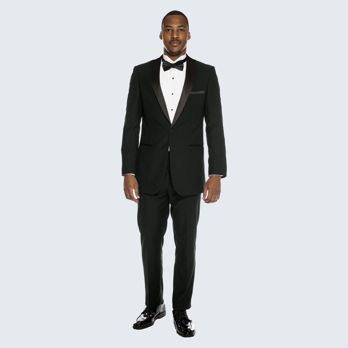 Black Tuxedo Slim Fit with Shawl Lapel - Wedding - Prom