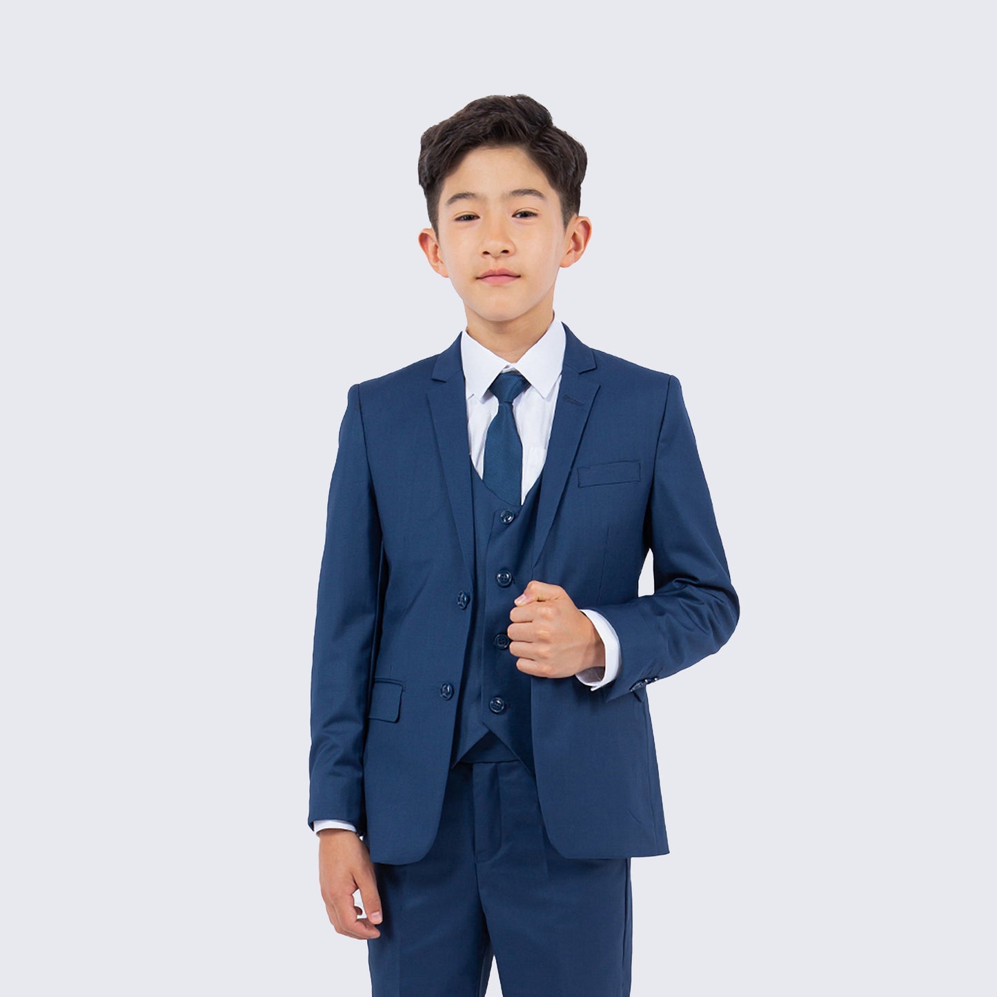 Boys Indigo 5-Piece Slim Fit Suit Set – Wedding & Ring Bearer