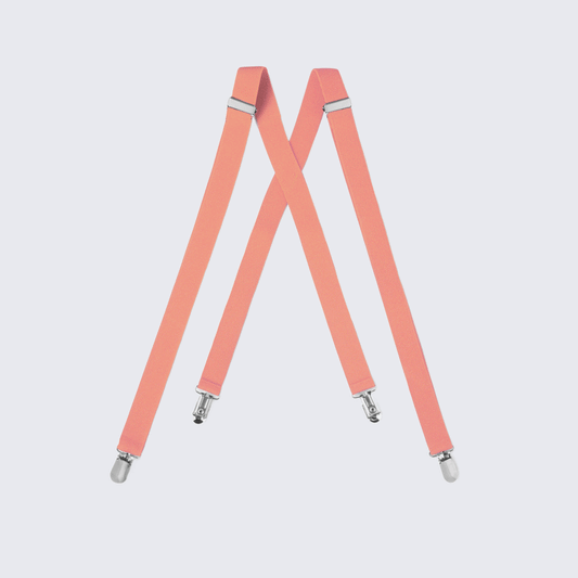Coral Suspenders  for Kids Teen Children - Wedding