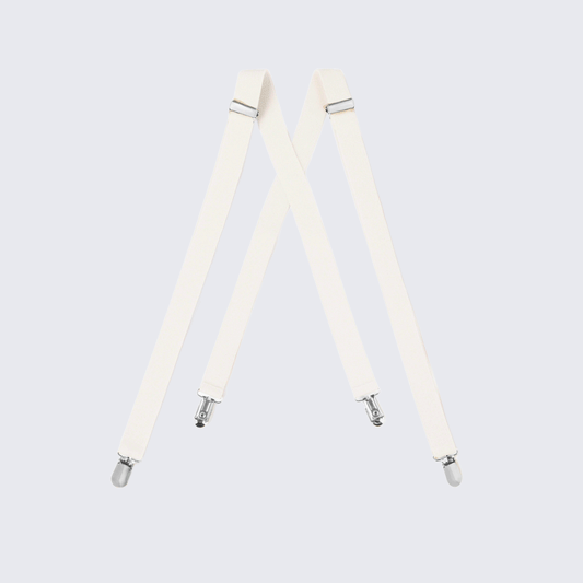 Ivory Suspenders  for Kids Teen Children - Wedding