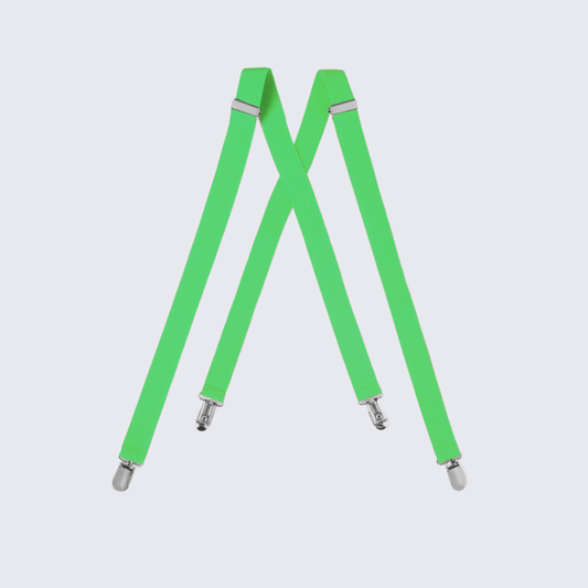 Lime Green Suspenders  for Kids Teen Children - Wedding