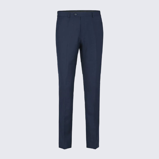 Men's Blue Classic Fit  Pants- Unhemmed