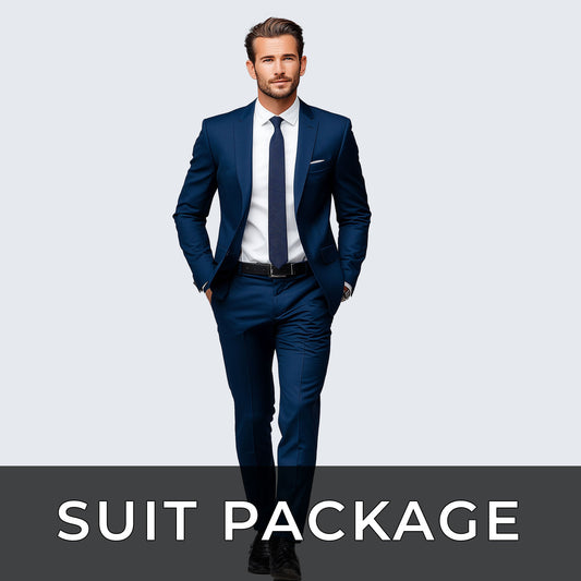 Navy Blue Suit Package – Slim or Classic Fit (Suit, Shirt & Tie)