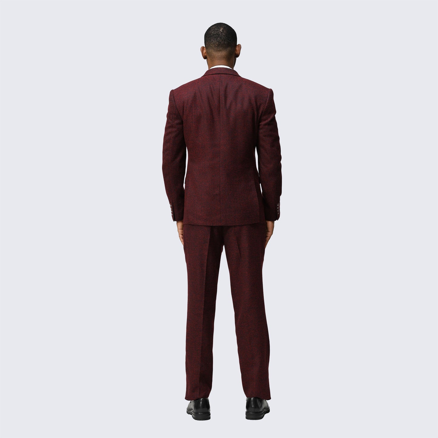 Burgundy Tweed Suit Three Piece Set - Wedding - Prom
