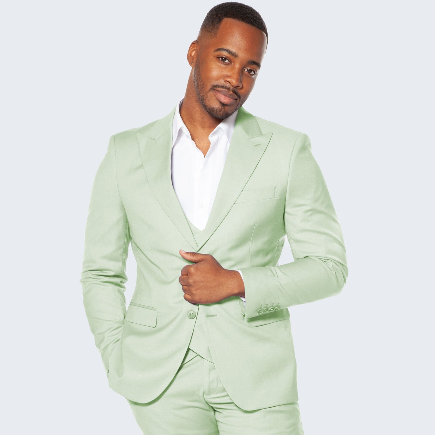[DISCOUNTED] Men's Mint Green Suit Three Piece Set - Limited Sizes