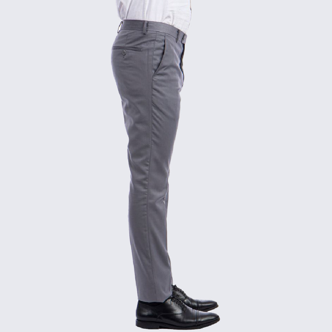 Mens Gray Dress Pants Skinny Fit