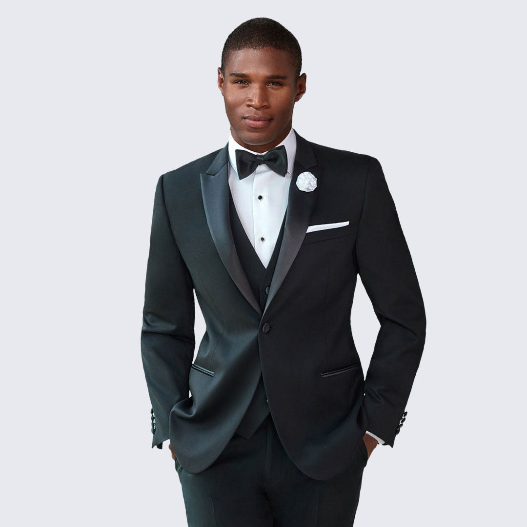 [DISCOUNTED] Black Tuxedo Slim Fit Peak Lapel - Limited Sizes