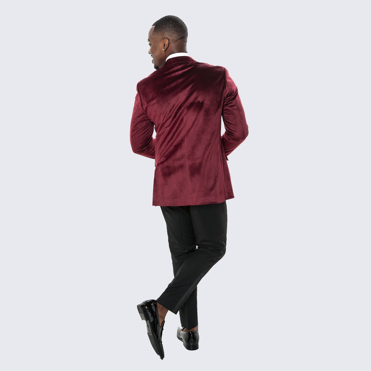 Wine Velvet Tuxedo Jacket with Notch Lapel – Wedding & Prom