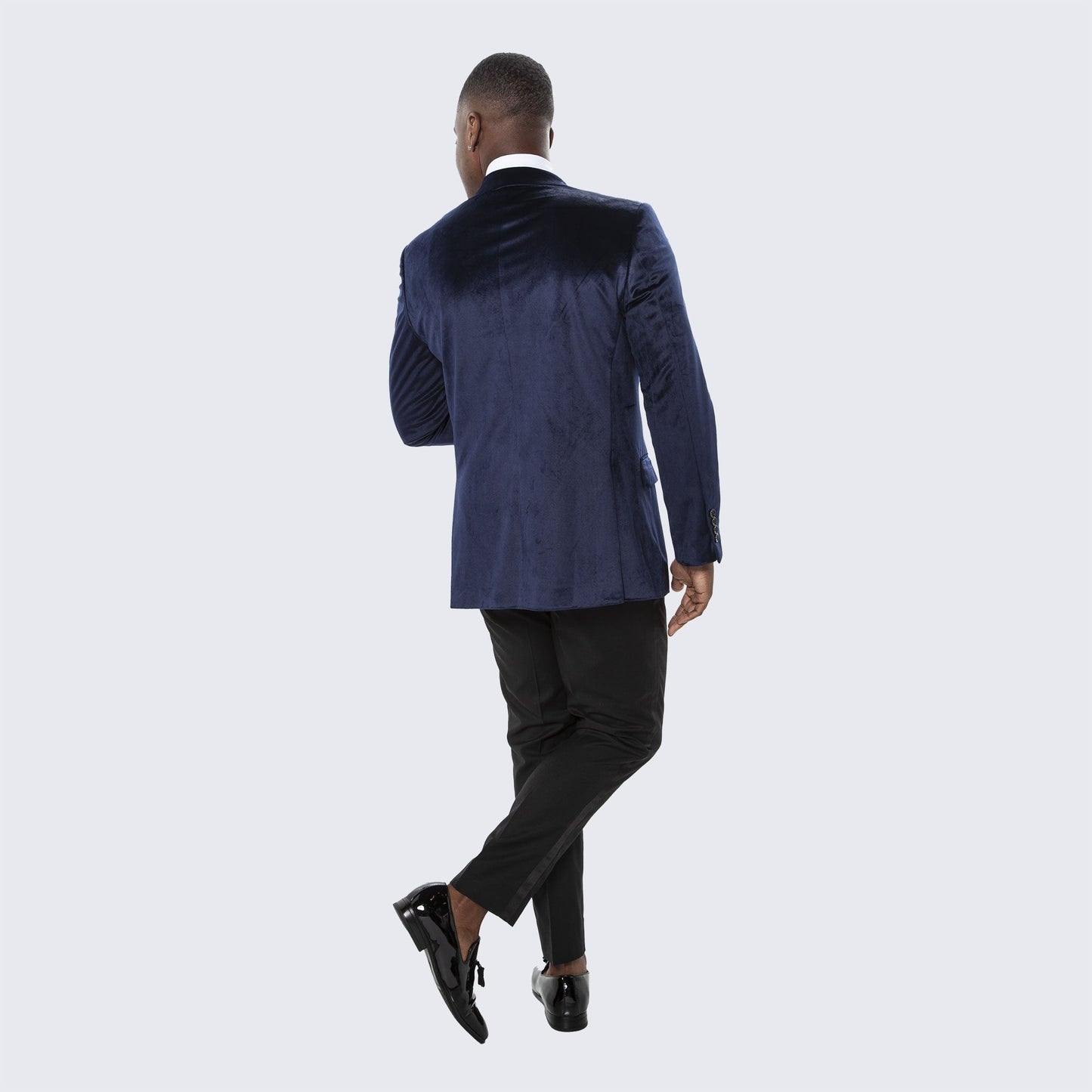 [DISCOUNTED] Navy Velvet Blazer with Notch Lapel by Stacy Adams - Limited Sizes