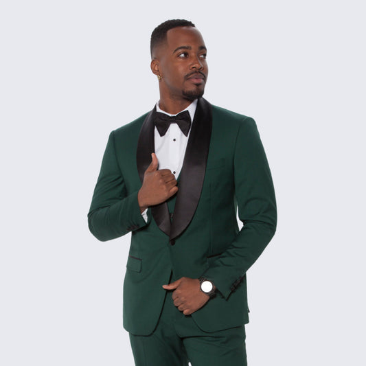 [DISCOUNTED] Green Tuxedo Slim Fit with Large Shawl Lapel by Stacy Adams - Limited Sizes